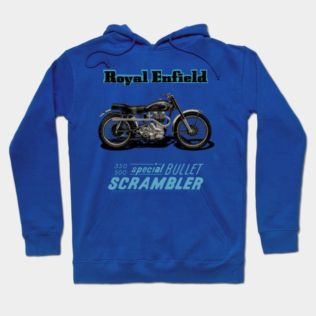 Vintage Royal Enfield Special Bullet Scrambler Hoodie by MotorManiac